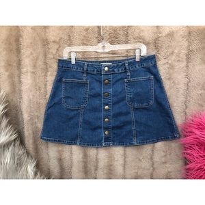 Jean Skirt, gold buttons